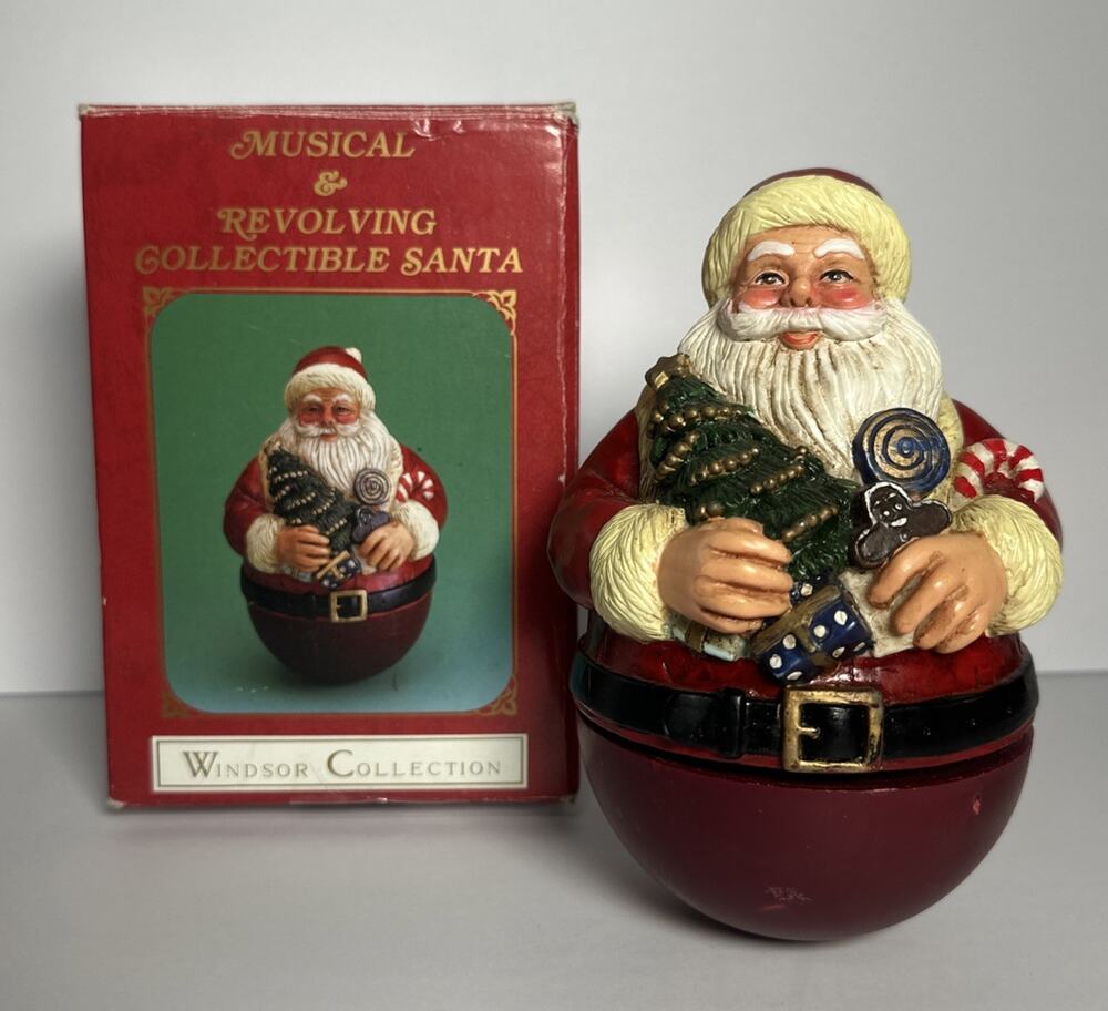 Windsor Collection- Musical & Revolving Collectible Santa 7” Tall